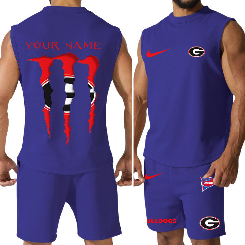 Georgia Bulldogs Colorful Combo Men Jersey Tank Top and Shorts AZBTCMJTTS000044