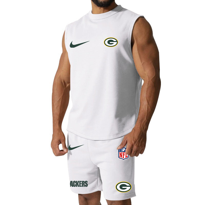 Green Bay Packers Colorful Combo Men Jersey Tank Top and Shorts AZBTCMJTTS000017