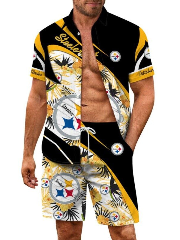 Pittsburgh Steelers Combo Hawaiian Shirt and Shorts AZBTHWSS000107