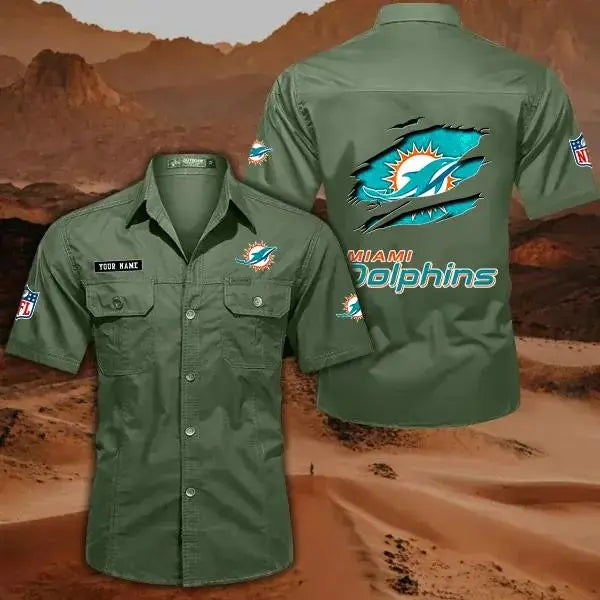Miami Dolphins Men’s Short Sleeve Cargo Shirts New 2025 AZBT2DCGS000020
