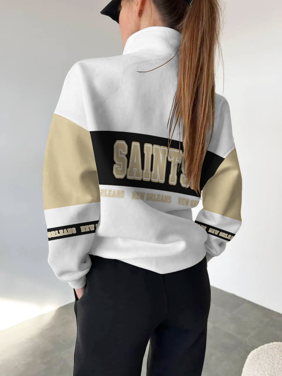 New Orleans Saints Casual Colorful Stand Collar Sweatshirt AZBTSCSW000541