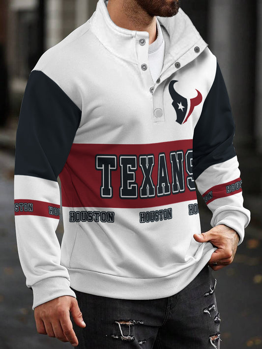 Houston Texans Casual Colorful Stand Collar Sweatshirt AZBTSCSW000274