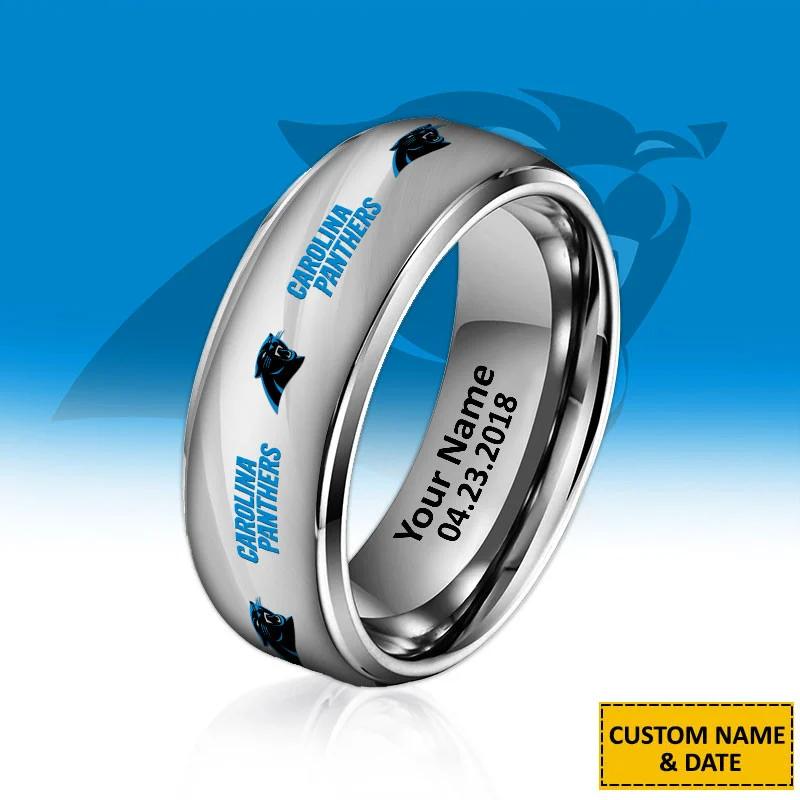 Carolina Panthers Special Stainless Ring Custom Name AZBTSR000048