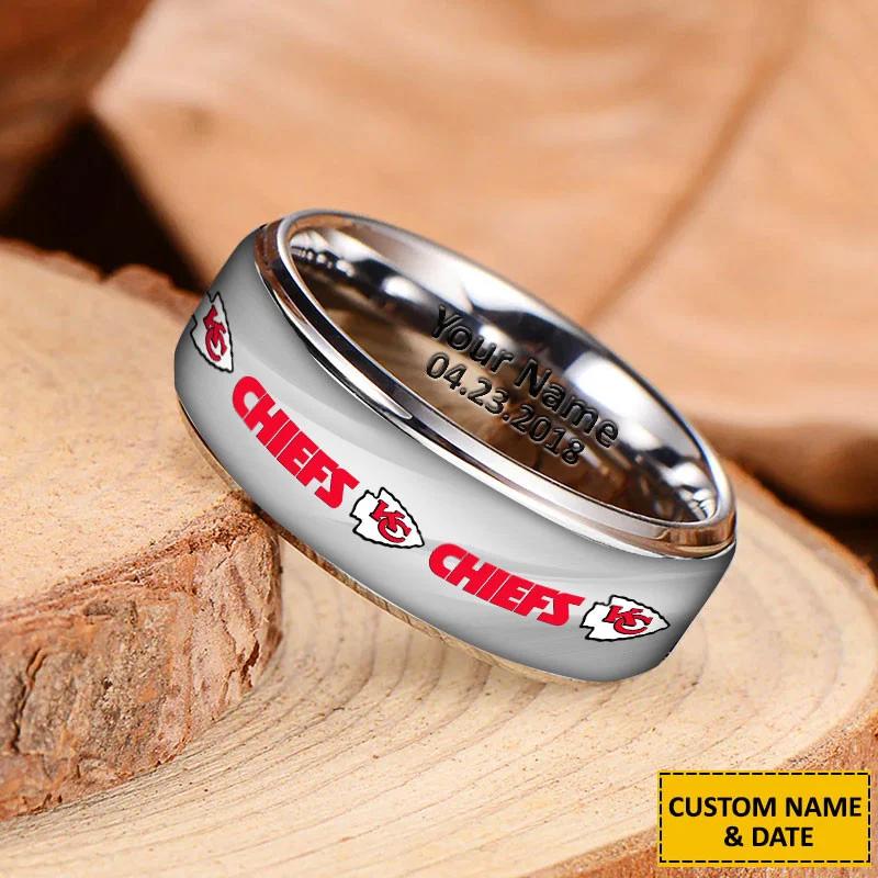 Kansas City Chiefs Special Stainless Ring Custom Name AZBTSR000054