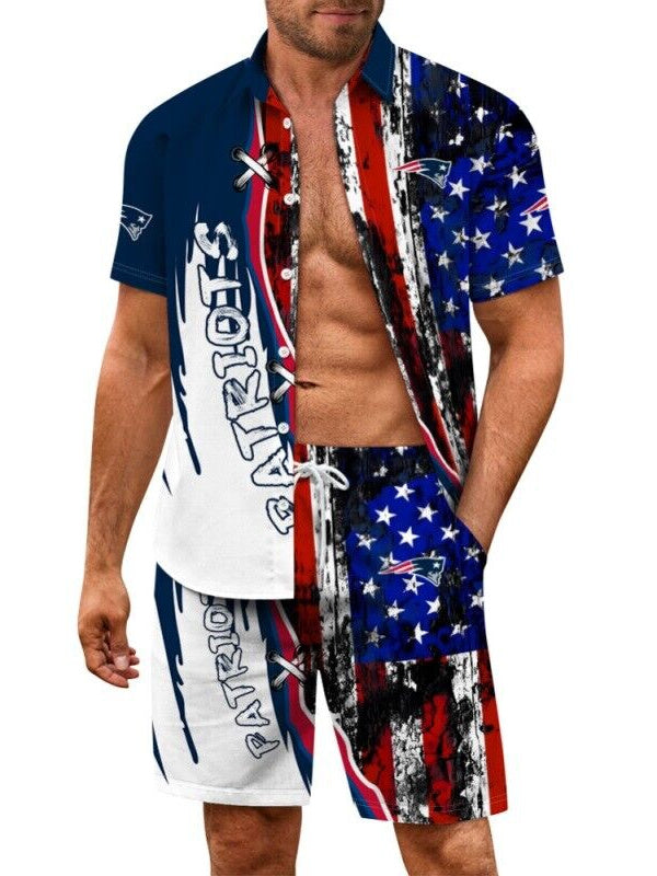New England Patriots Combo Hawaiian Shirt and Shorts AZBTHWSS000054