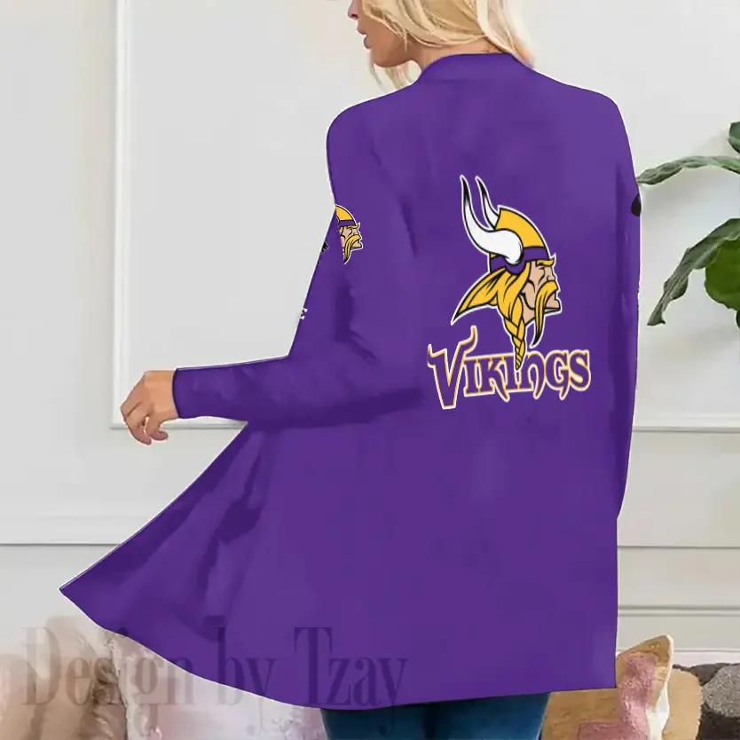 Minnesota Vikings Women Patch Pocket Cardigan BT126
