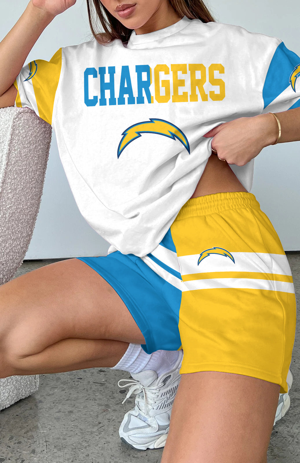 Los Angeles Chargers  Limited Edition Top And Shorts Two-Piece Suits