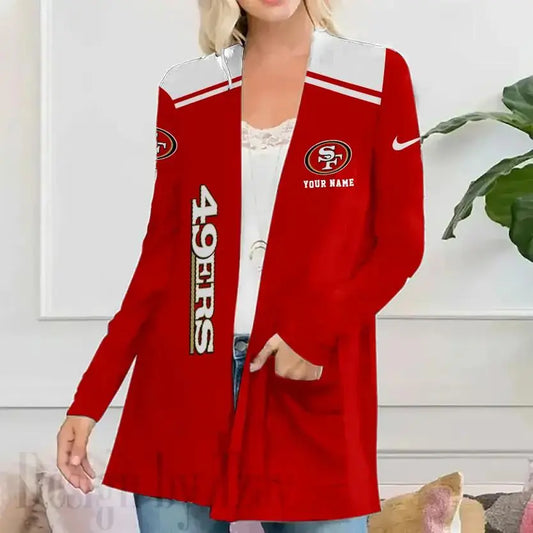 San Francisco 49ers Women Patch Pocket Cardigan BT174