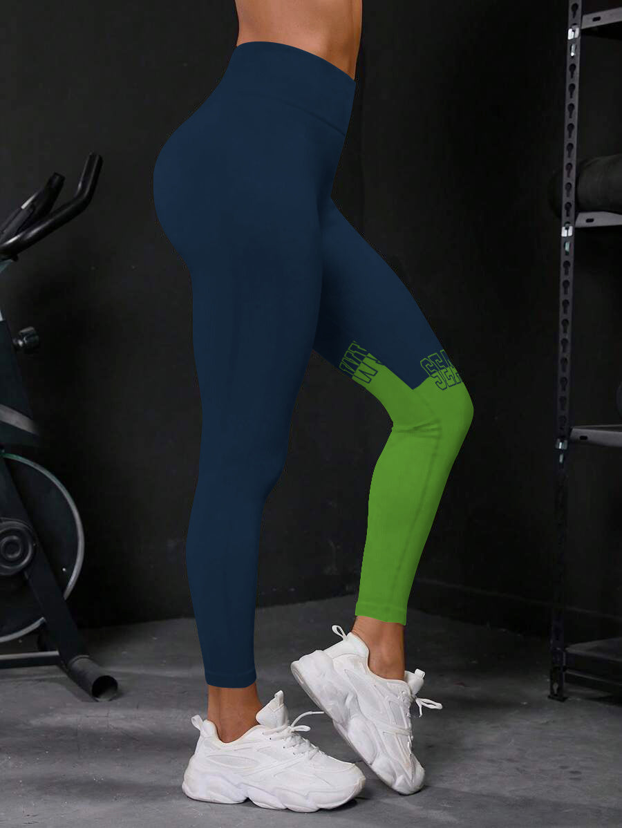 Seattle Seahawks High Waist Push Up Printed Leggings (2)