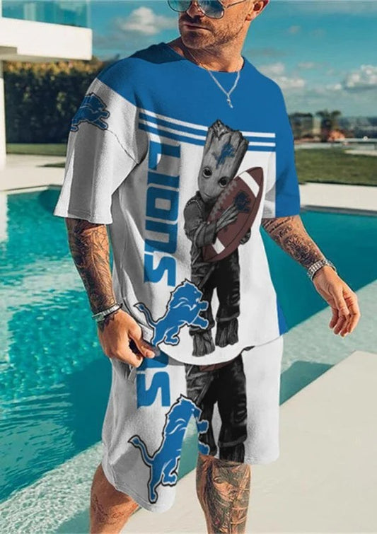 Detroit Lions T-shirt and Shorts AZTS403