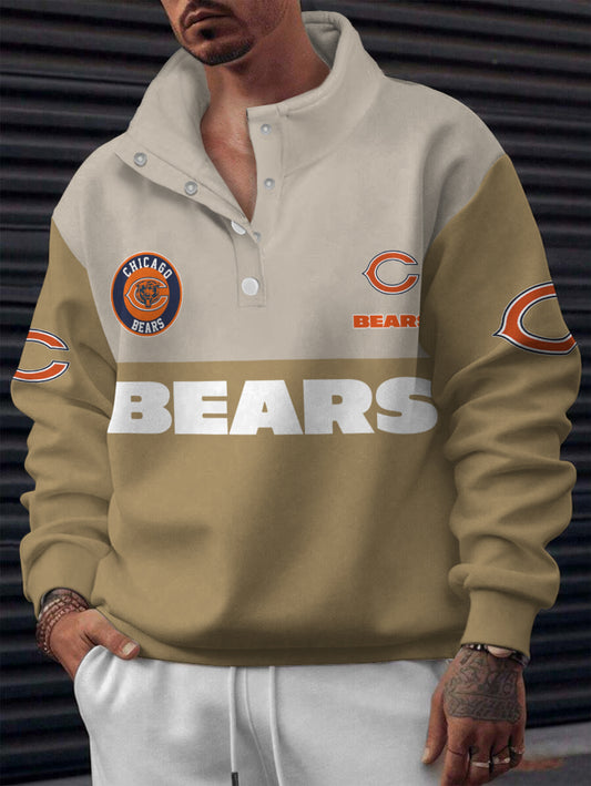 Chicago Bears Casual Colorful Stand Collar Sweatshirt AZBTSCSW000512