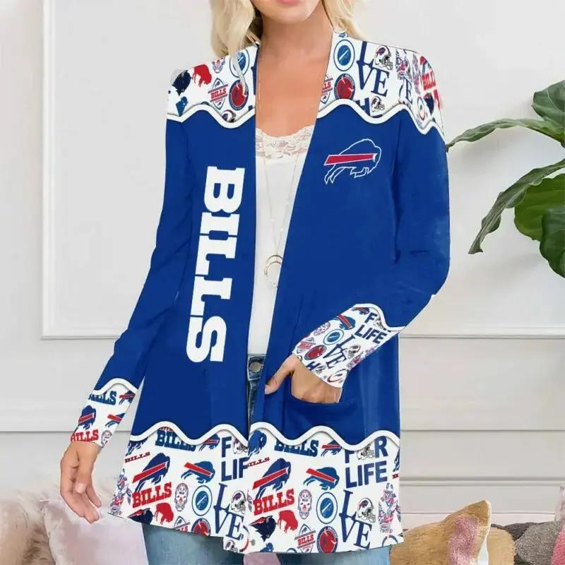Buffalo Bills Women Patch Pocket Cardigan BT019