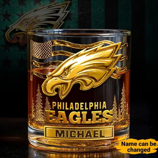 Philadelphia Eagles Golden Logo Whiskey Glass SP27