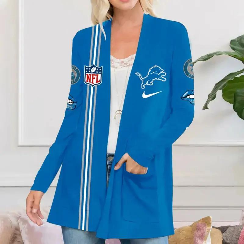 Detroit Lions Women Patch Pocket Cardigan BT065