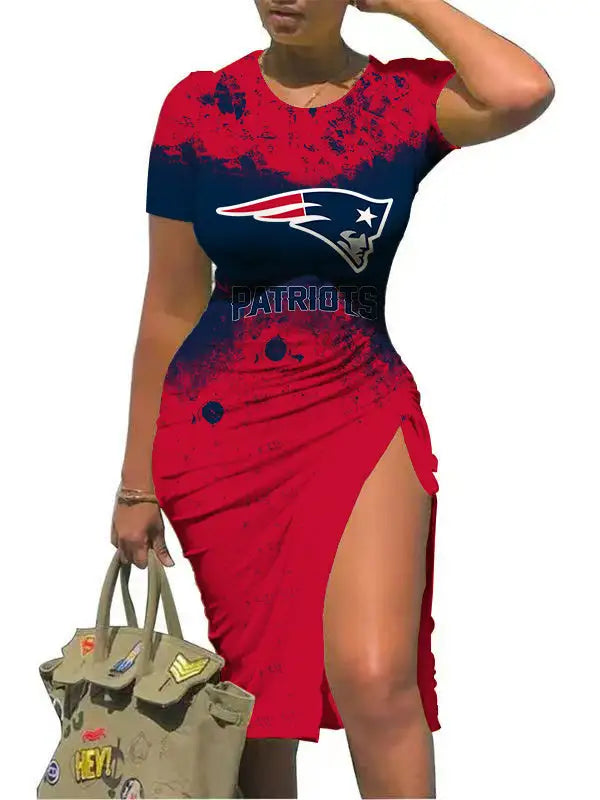 New England Patriots Slit Bodycon Dress  AZBTSBD000020
