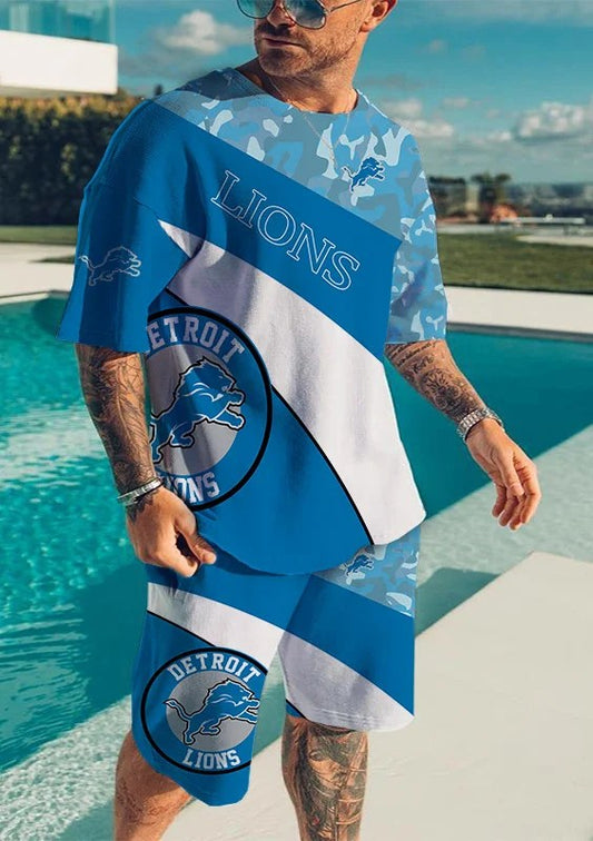 Detroit Lions T-shirt and Shorts AZTS401