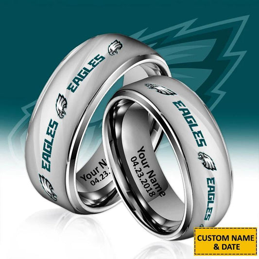 Philadelphia Eagles Special Stainless Ring Custom Name AZBTSR000052