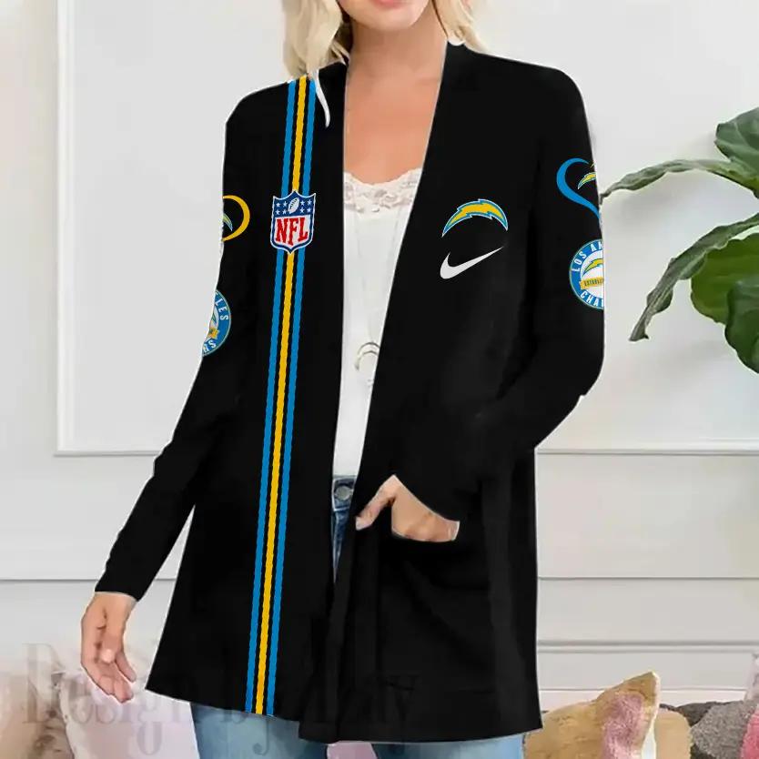 Los Angeles Chargers Women Patch Pocket Cardigan BT107