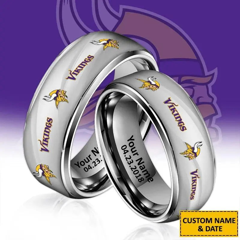 Minnesota Vikings Special Stainless Ring Custom Name AZBTSR000041