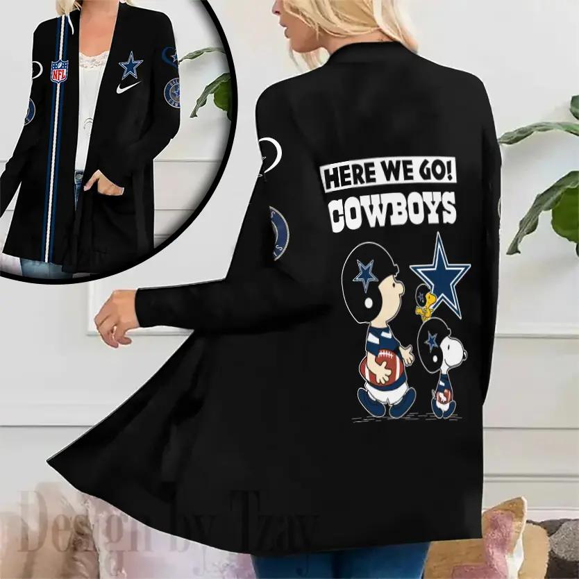 Dallas Cowboys Women Patch Pocket Cardigan BT052