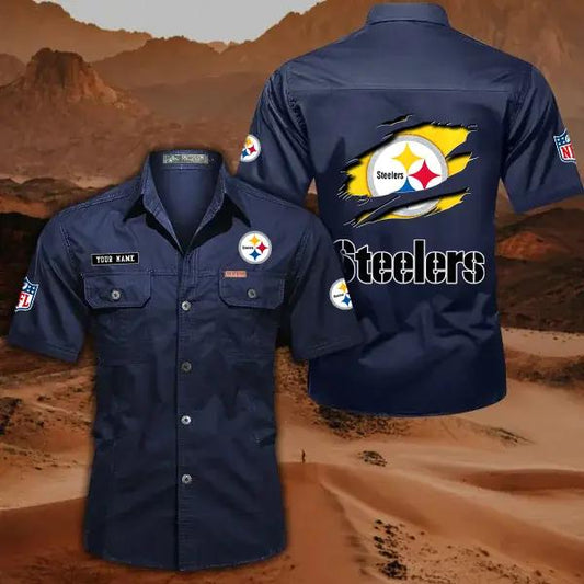 Pittsburgh Steelers Men’s Short Sleeve Cargo Shirts New 2025 AZBT2DCGS000032