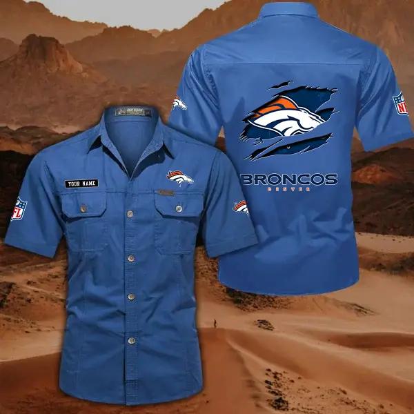 Denver Broncos Men’s Short Sleeve Cargo Shirts New 2025 AZBT2DCGS000010