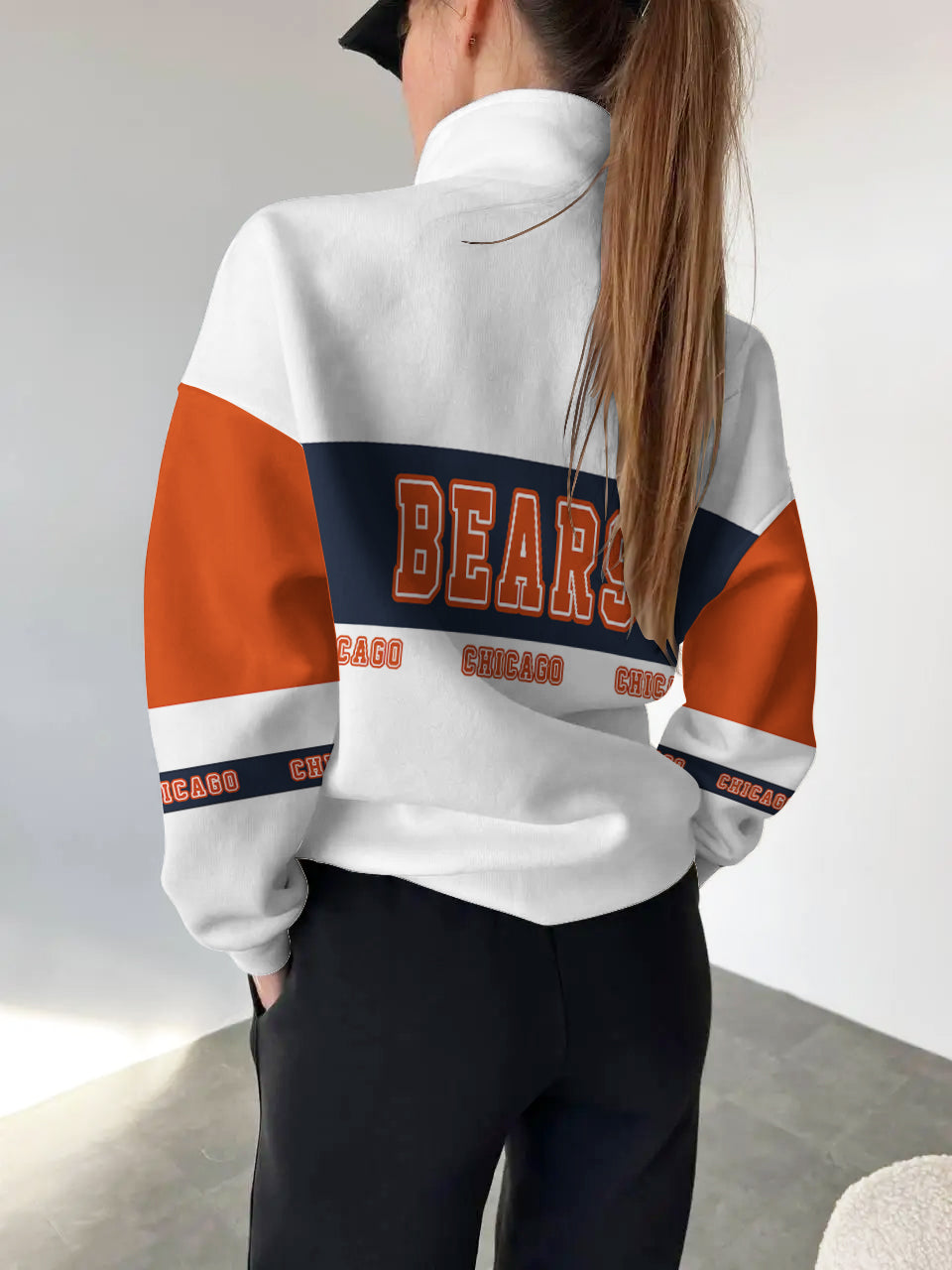 Chicago Bears Casual Colorful Stand Collar Sweatshirt AZBTSCSW000238