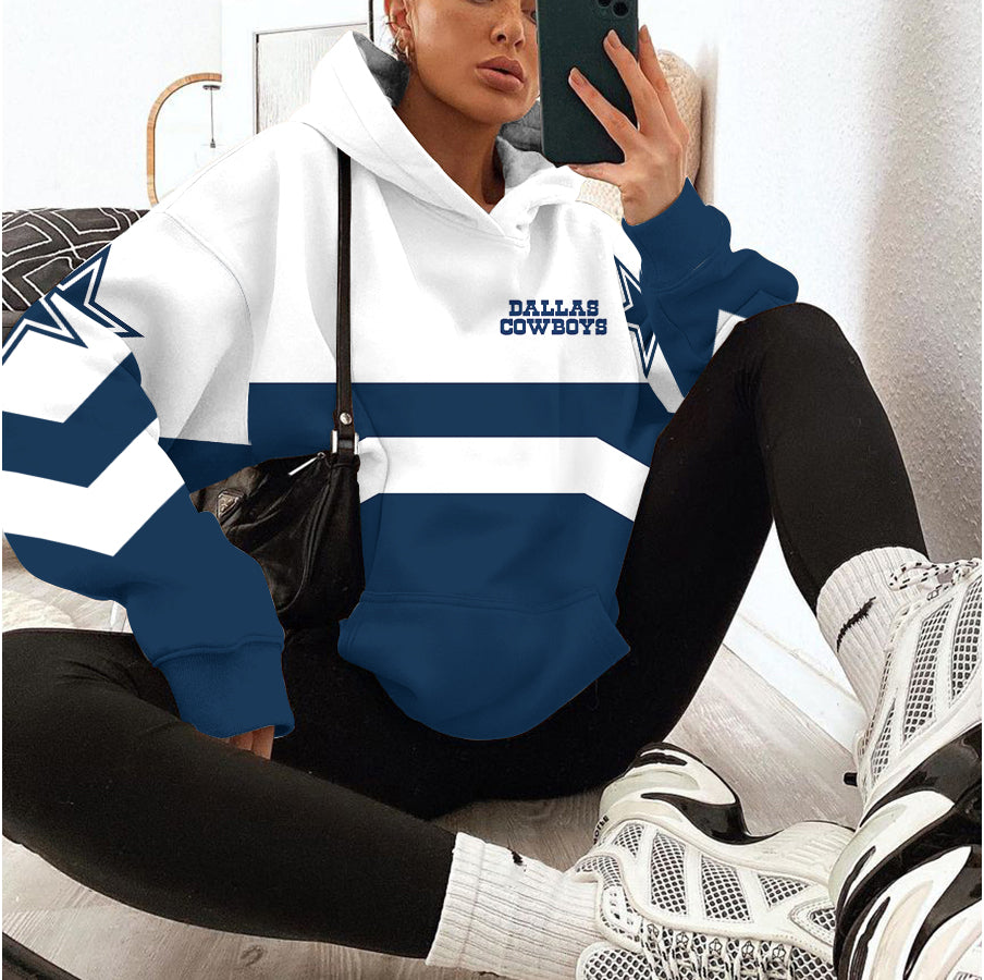 Dallas Cowboys Printed Hooded Pocket Pullover Hoodie AZBTPH000027