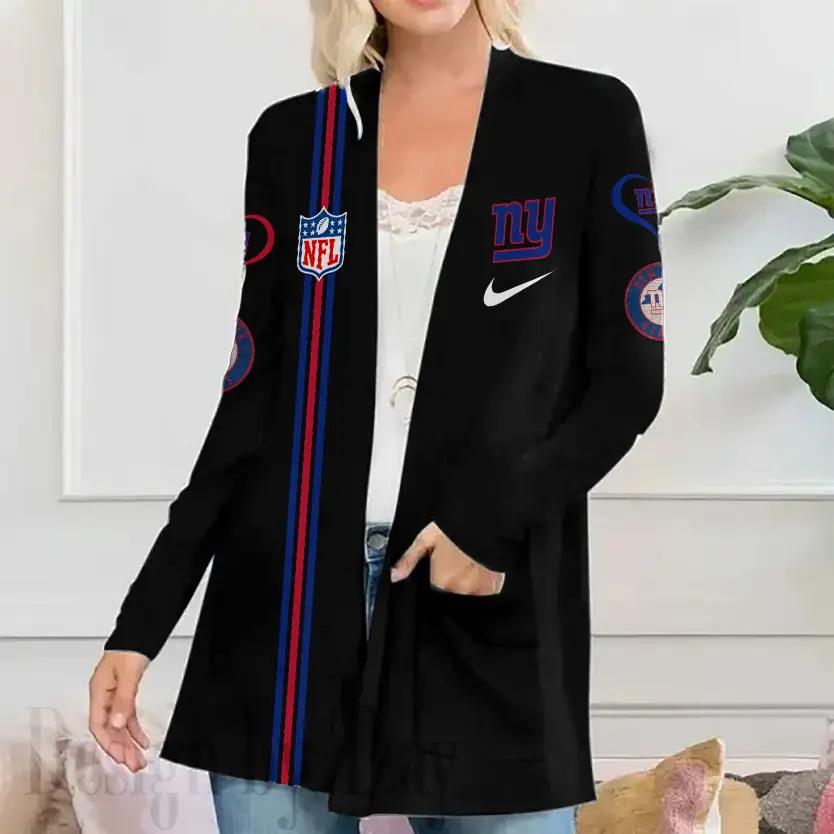 New York Giants Women Patch Pocket Cardigan BT143