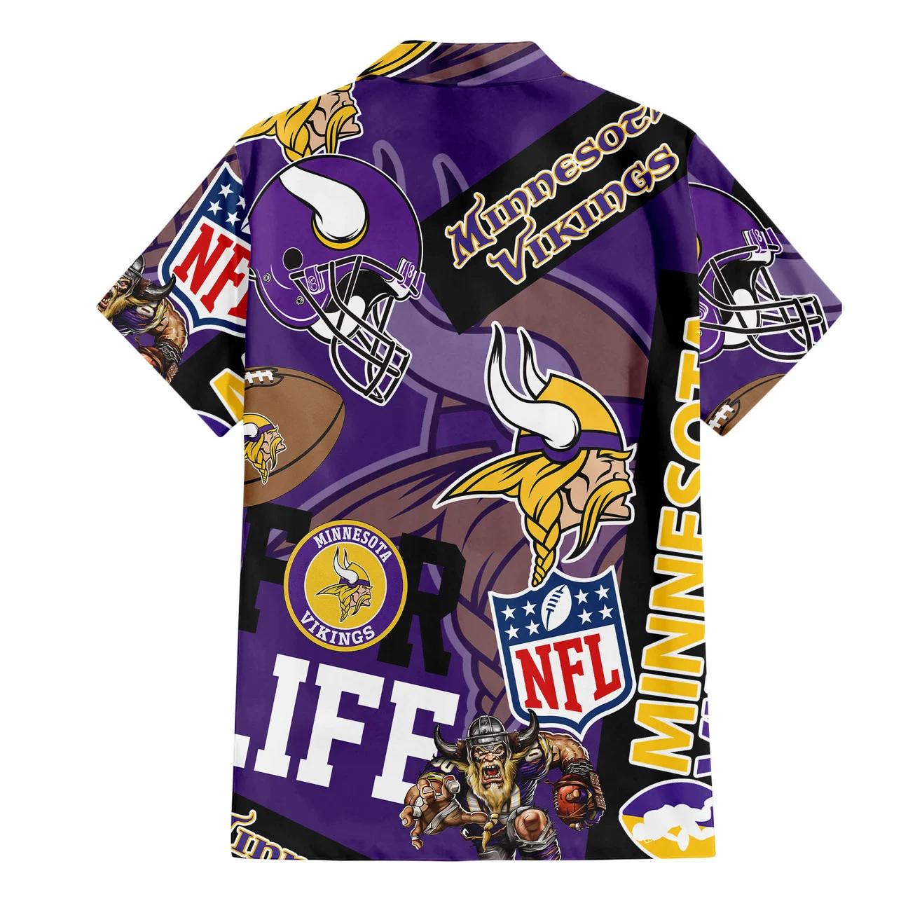 Minnesota Vikings Custom Limited Edition For Life Hawaiian Shirt and Shorts AZHAHWSS000271