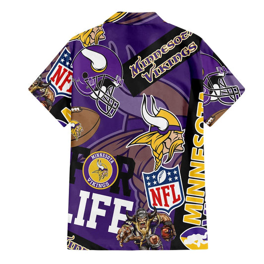 Minnesota Vikings Custom Limited Edition For Life Hawaiian Shirt and Shorts AZHAHWSS000271