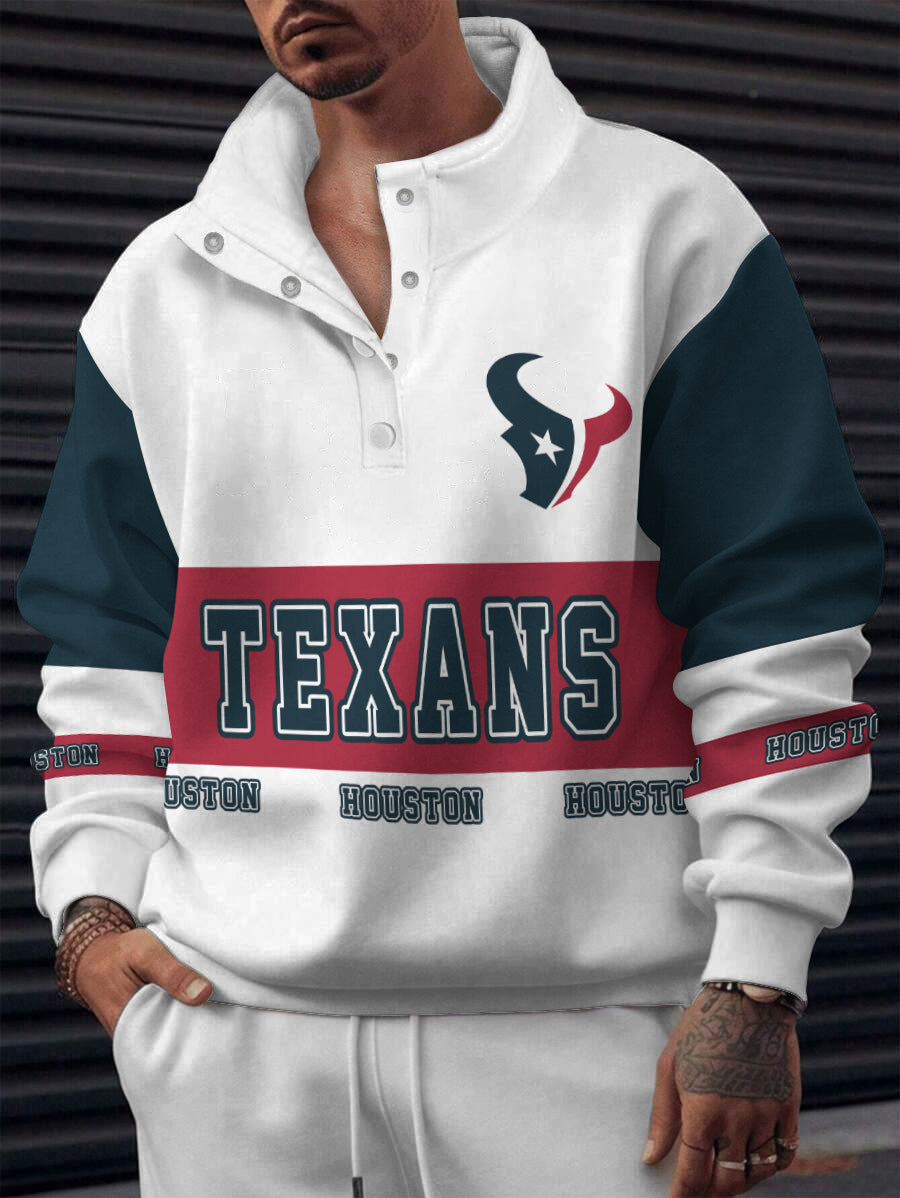 Houston Texans Casual Colorful Stand Collar Sweatshirt AZBTSCSW000536