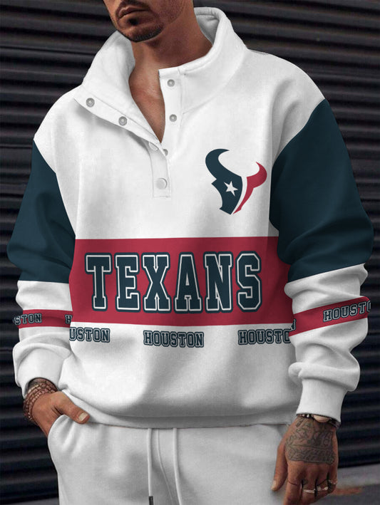 Houston Texans Casual Colorful Stand Collar Sweatshirt AZBTSCSW000536