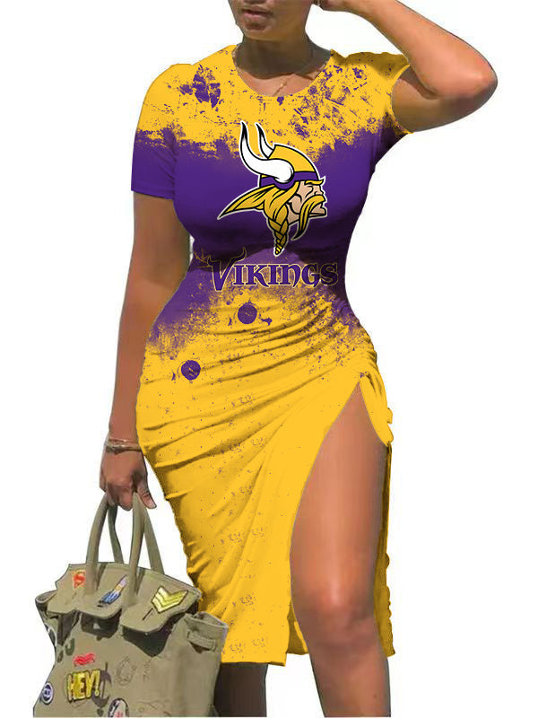 Minnesota Vikings Slit Bodycon Dress  AZBTSBD000087
