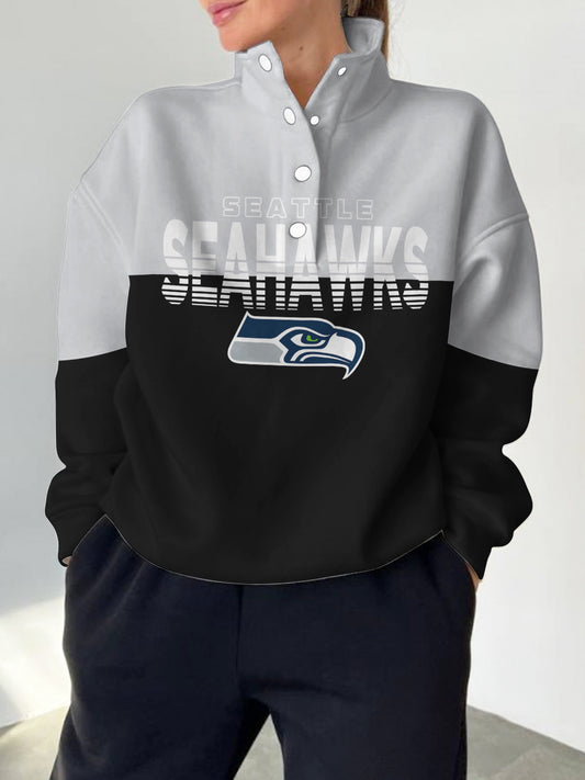 Seattle Seahawks Casual Colorful Stand Collar Sweatshirt AZBTSCSW000281