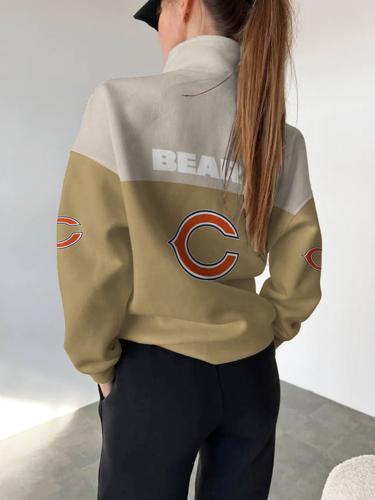 Chicago Bears Casual Colorful Stand Collar Sweatshirt AZBTSCSW000212