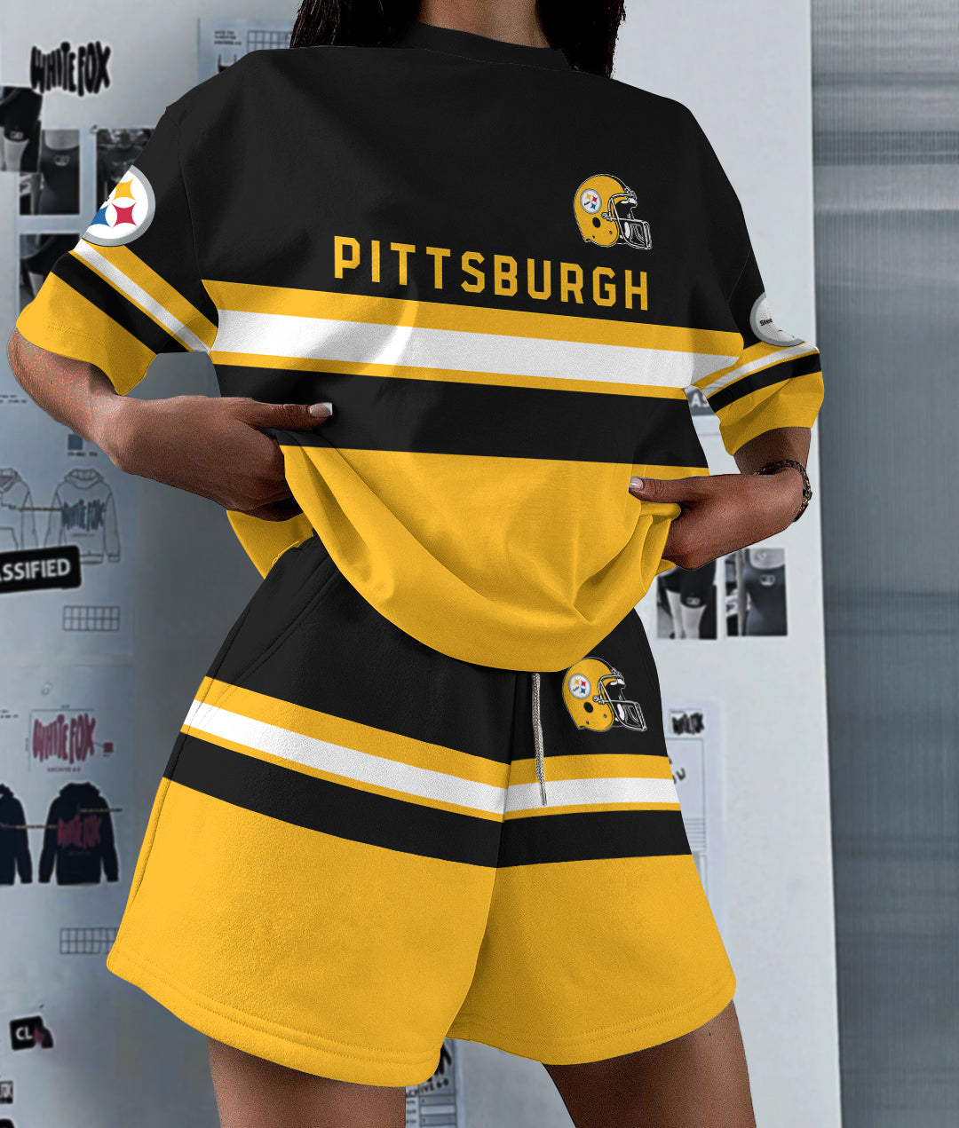 Pittsburgh Steelers Limited Edition Top And Shorts Two-Piece Suits (3)