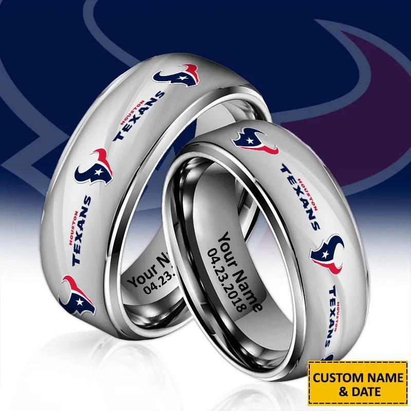 Houston Texans Special Stainless Ring Custom Name AZBTSR000040