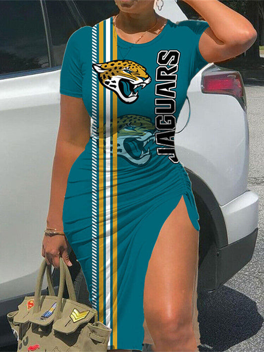 Jacksonville Jaguars Slit Bodycon Dress  AZBTSBD000048