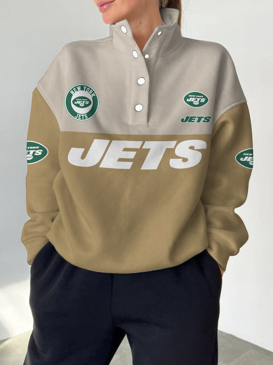 New York Jets Casual Colorful Stand Collar Sweatshirt AZBTSCSW000436