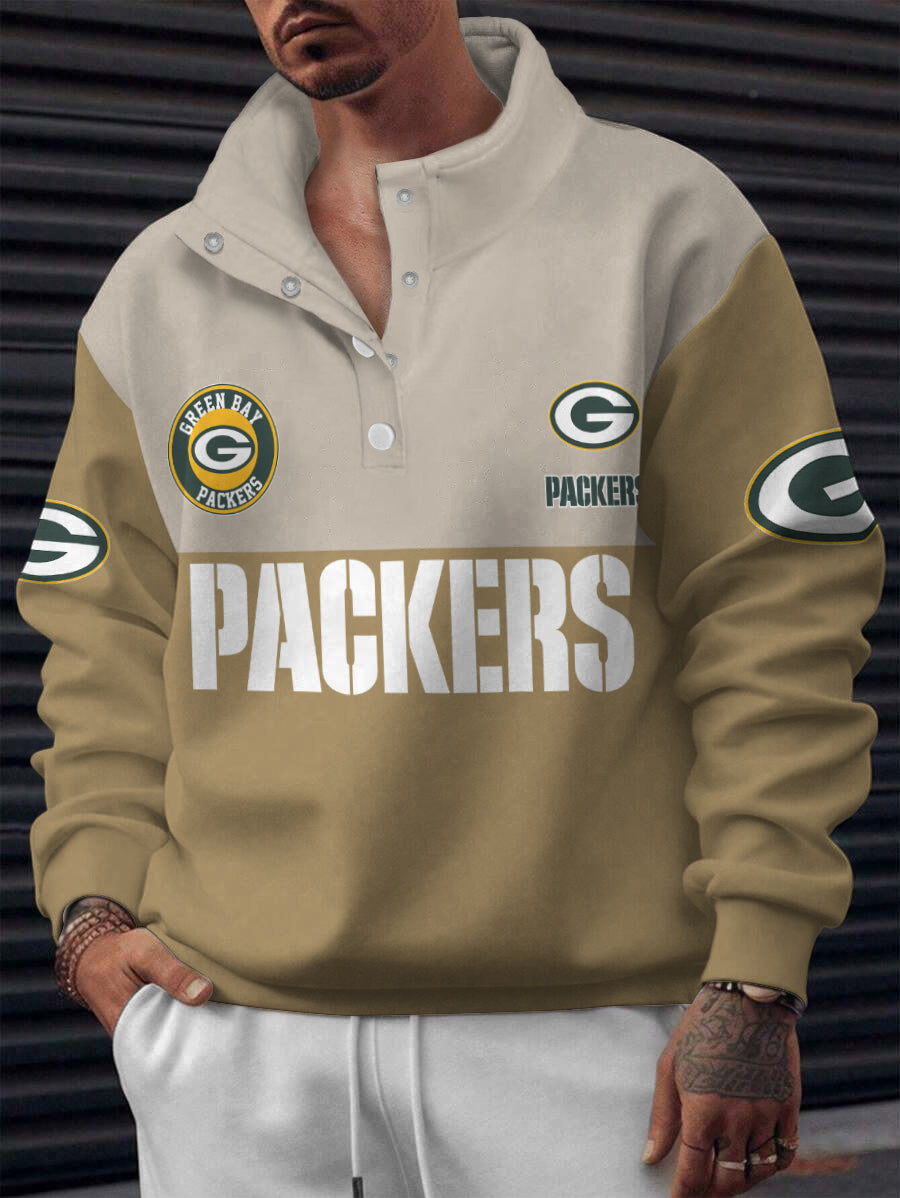 Green Bay Packers Casual Colorful Stand Collar Sweatshirt AZBTSCSW000620