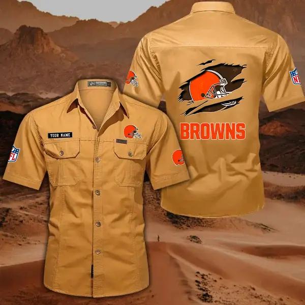 Cleveland Browns Men’s Short Sleeve Cargo Shirts New 2025 AZBT2DCGS000008