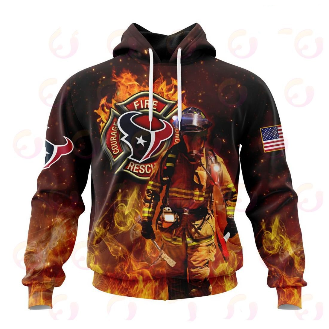 Houston Texans Honor Firefighters – First Responders All Over Printed T-shirt Sweatshirt Hoodie AZCHD836