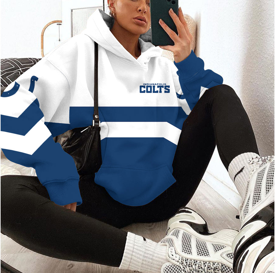 Indianapolis Colts Printed Hooded Pocket Pullover Hoodie AZBTPH000013