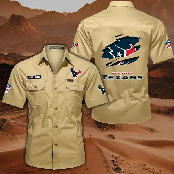 Houston Texans Men’s Short Sleeve Cargo Shirts New 2025 AZBT2DCGS000013
