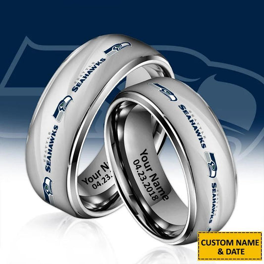 Seattle Seahawks Special Stainless Ring Custom Name AZBTSR000043