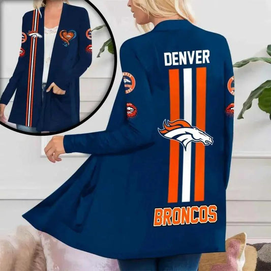 Denver Broncos Women Patch Pocket Cardigan BT056