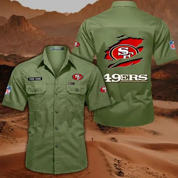 San Francisco 49ers Men’s Short Sleeve Cargo Shirts New 2025 AZBT2DCGS000027