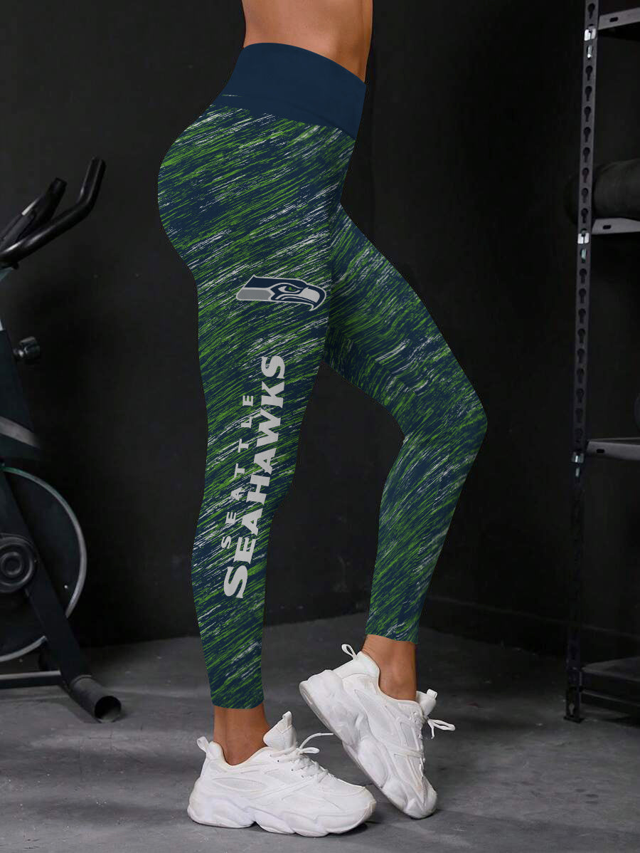 Seattle Seahawks High Waist Push Up Printed Leggings (1)