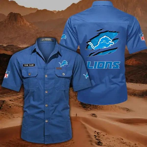Detroit Lions Men’s Short Sleeve Cargo Shirts New 2025 AZBT2DCGS000011